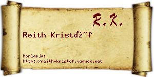 Reith Kristóf névjegykártya